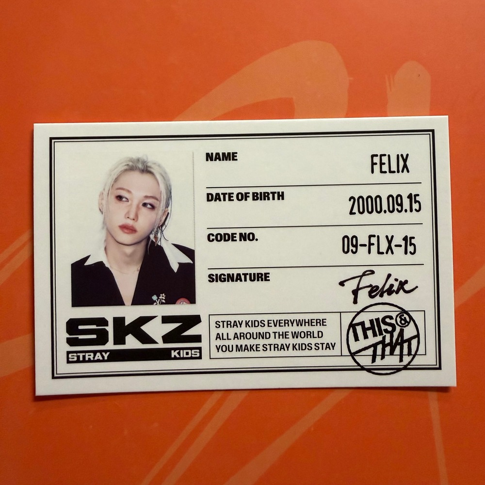 STRAY KIDS FELIX This & That ID Card